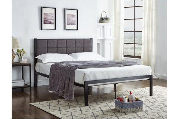 105 Metal WIth Upholstered Headboard Platform Bed