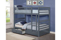 B110G Grey Twin Over Twin Bunk Bed with Storage Drawers – Space-Saving Kids Bunk Bed