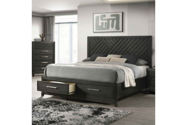 Global Furniture Black Lattice Storage Bedroom Set
