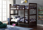 B121 Shaker Single / Single Wood Bunk Bed (4 Colours)