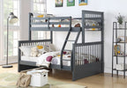 B122 Shaker Single/Double Wood Bunk Bed – Espresso, Grey, Honey or White