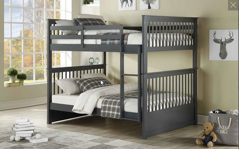 B123 Shaker Double/Double Bunk Bed – Espresso, Grey or White