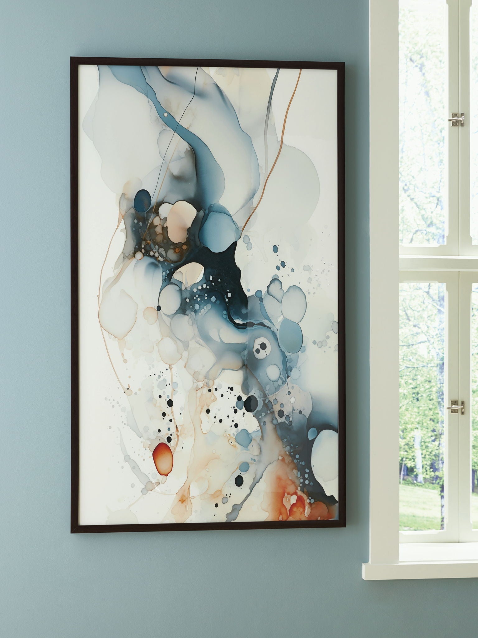 Foxenburg - Wall Art - Blue / Amber / White