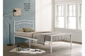 155W White Metal Platform Bed