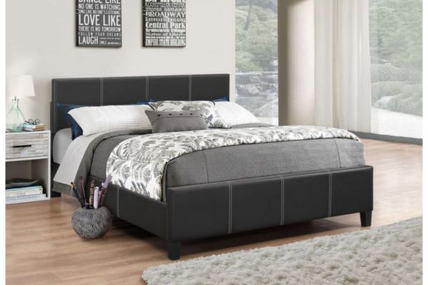 165 Black PU Upholstered Platform Bed