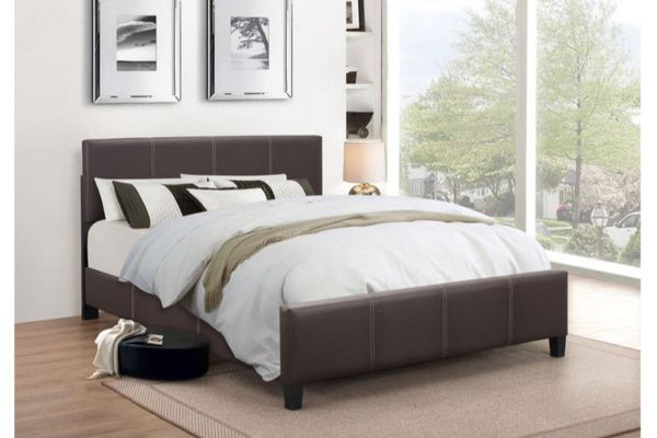 176 Espresso PU Upholstered Platform Bed