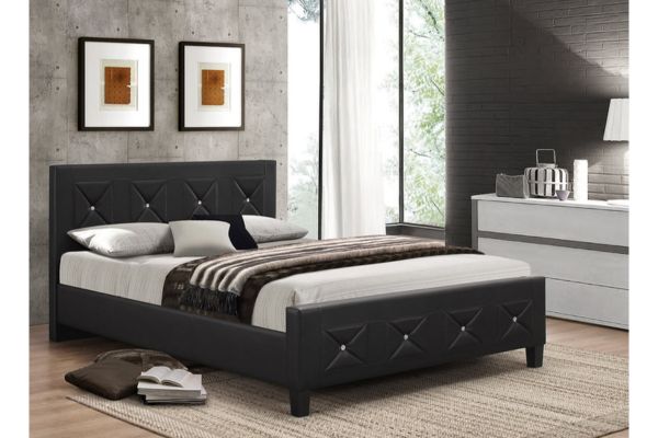 177 Black PU Upholstered Platform Bed