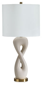 Judrich - Poly Table Lamp - White / Gold Finish