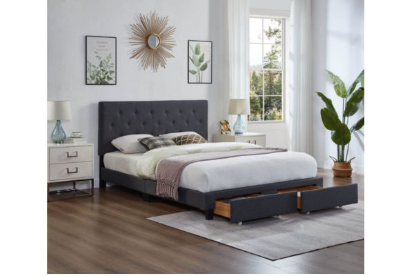 T2125C Charcoal Grey Storage Platform Bed