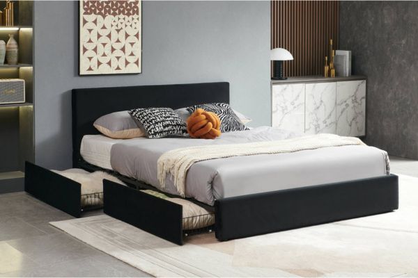 T2128B Black Storage Platform Bed