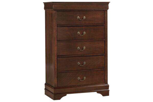Mazin Louis Philippe Sleigh Bedroom Set – Cherry