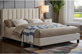 T2190W Off-White Upholstered Platform Bed