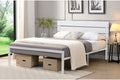 T2205W White Metal Platform Bed