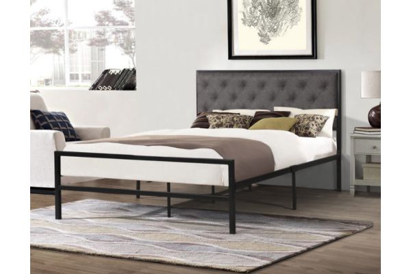 T2208B Black Metal Platform Bed