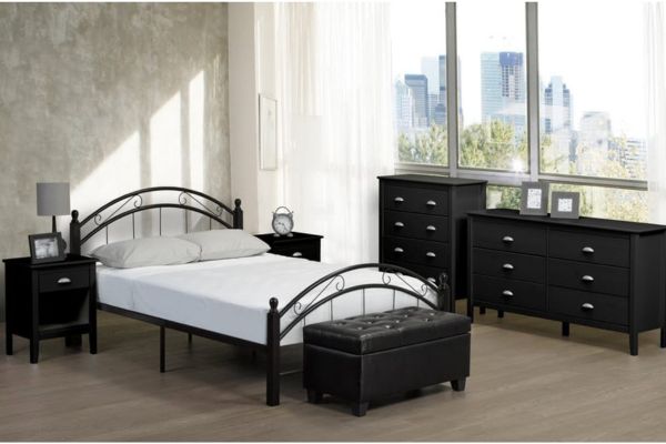 T2320B Black Metal Platform Bed