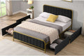 T2334B Black Upholstered Platform Bed