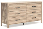 Battelle - Six Drawer Dresser - Tan