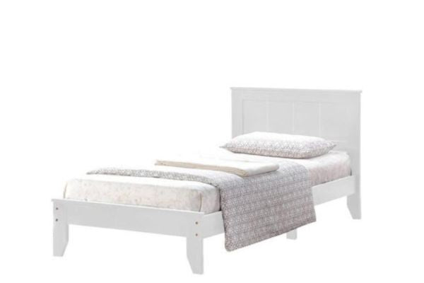Titus T2341W White Wood Platform Bed – Single or Double