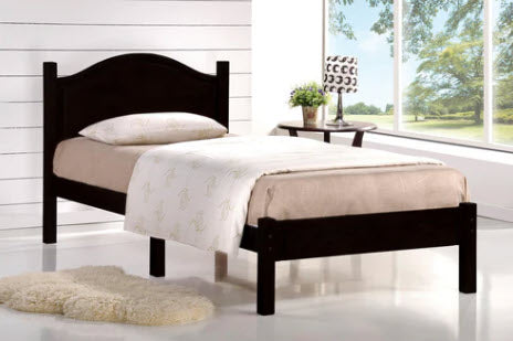 Titus T2342E Dark Espresso Solid Wood Platform Bed – Single or Double
