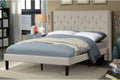 T2352B Beige Upholstered Platform Bed