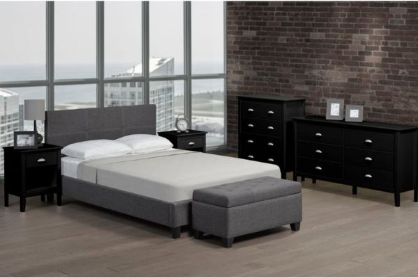 T2358G Grey Upholstered Platform Bed