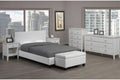 T2358W White Upholstered Platform Bed