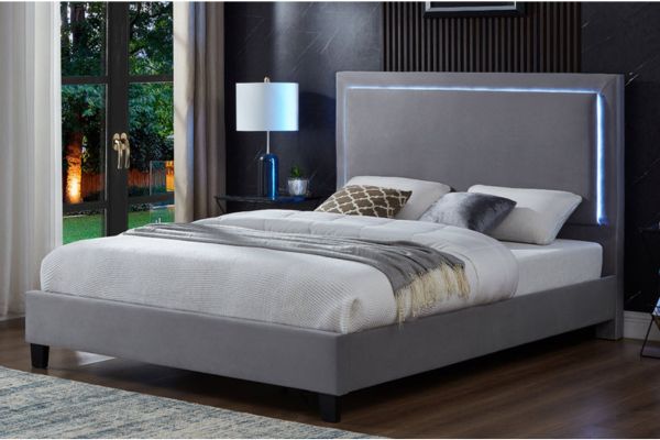 T2365G Grey Upholstered Platform Bed