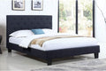 T2366B Blue Upholstered Platform Bed