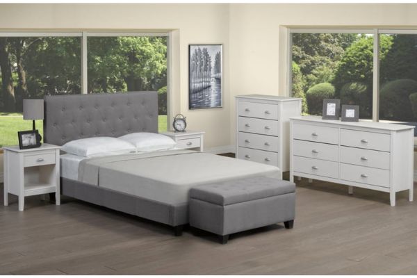 T2366G Grey Upholstered Platform Bed