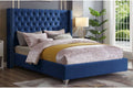 T2380BL Blue Upholstered Platform Bed