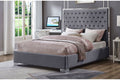 T2385G Grey Upholstered Platform Bed
