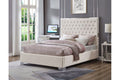 T2385W White Upholstered Platform Bed