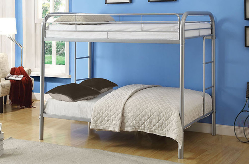 T2830 Double Over Double Metal Bunk Bed – Full-Size Heavy-Duty Space-Saving Bunk Bed