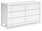Hallityn - Six Drawer Dresser - White