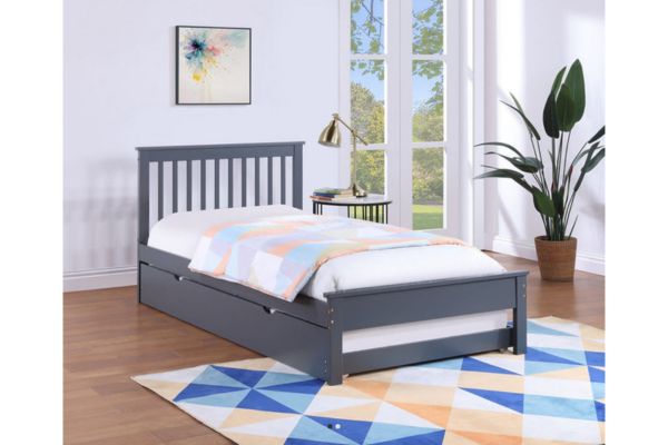 IFDC IF-415-G Grey Wood Platform Bed – Single