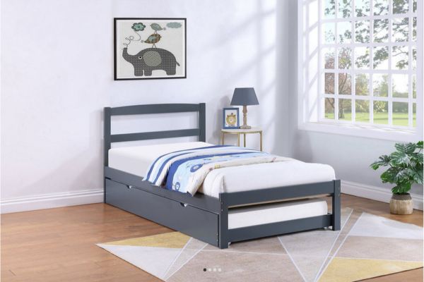 IFDC IF-416-G Grey Wood Platform Bed – Single