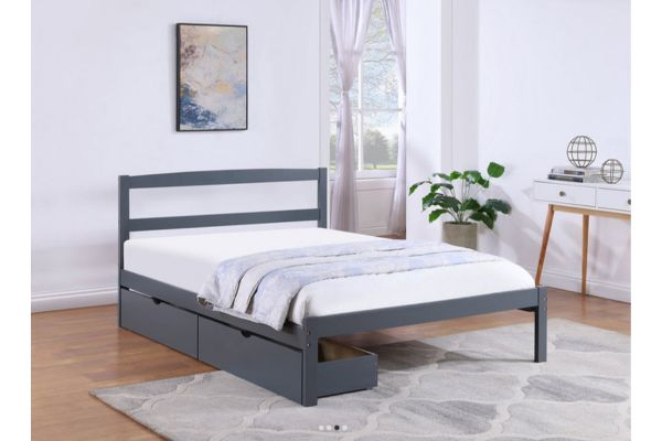 IFDC IF-416-G Grey Wood Platform Bed – Single