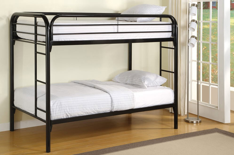 Single / Single Black Metal BunkBed