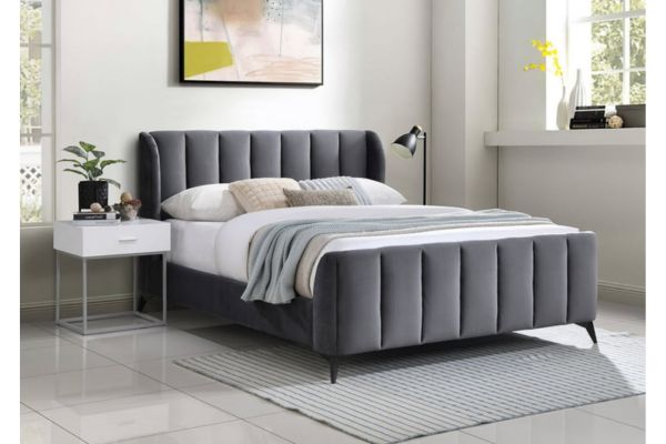 5120 Grey Upholstered Platform Bed