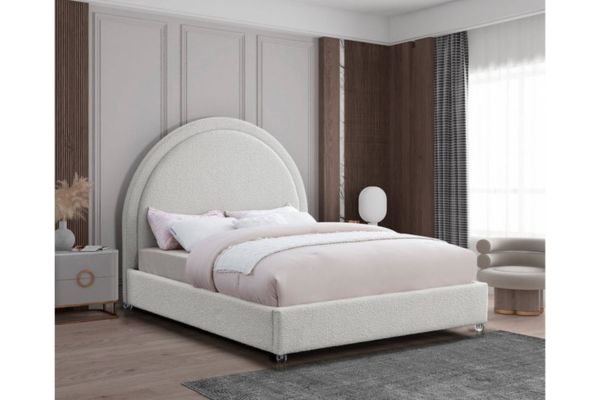 5205 Grey Upholstered Platform Bed