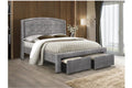 5285 Grey Upholstered Platform Bed