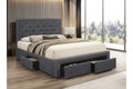 5295 Grey Upholstered Platform Bed