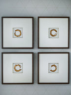 Dallbourne - Wall Art Set (Set of 4) - White / Gold Finish