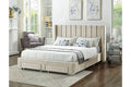 5312 Creme Upholstered Platform Bed