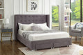 5320 Grey Upholstered Platform Bed