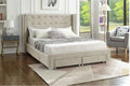 5322 Creme Upholstered Platform Bed