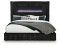 Tayleena - Upholstered Bed With Fireplace And Wireless Audio