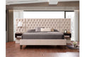 5565 Beige Upholstered Platform Bed