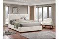 5568 White Upholstered Platform Bed