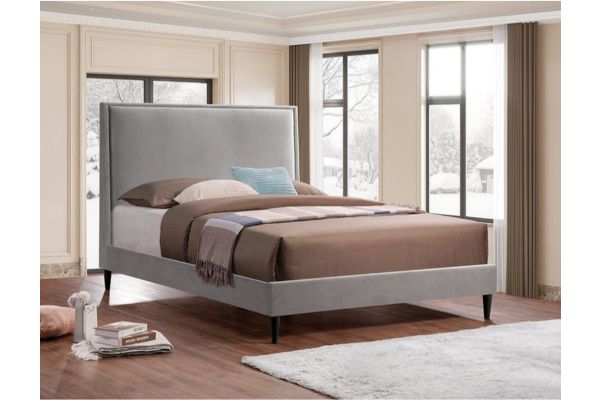 5570 Grey Upholstered Platform Bed